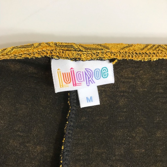 Lularoe Lindsay Yellow Metallic Cardigan Medium - Picture 6 of 6